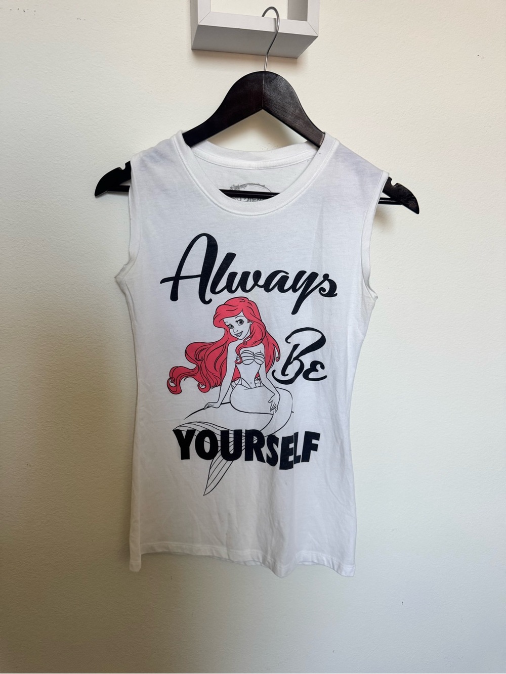 Disney White Tank with Gray Logo Detail
